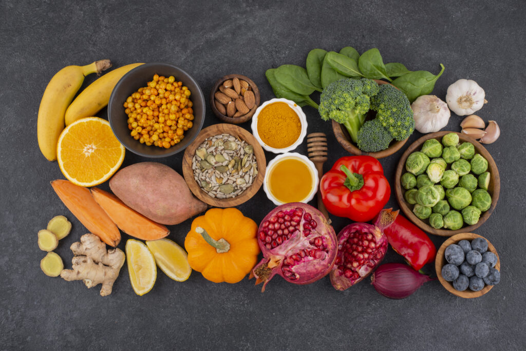 Top View Healthy Immunity Boosting Foods 1024x684