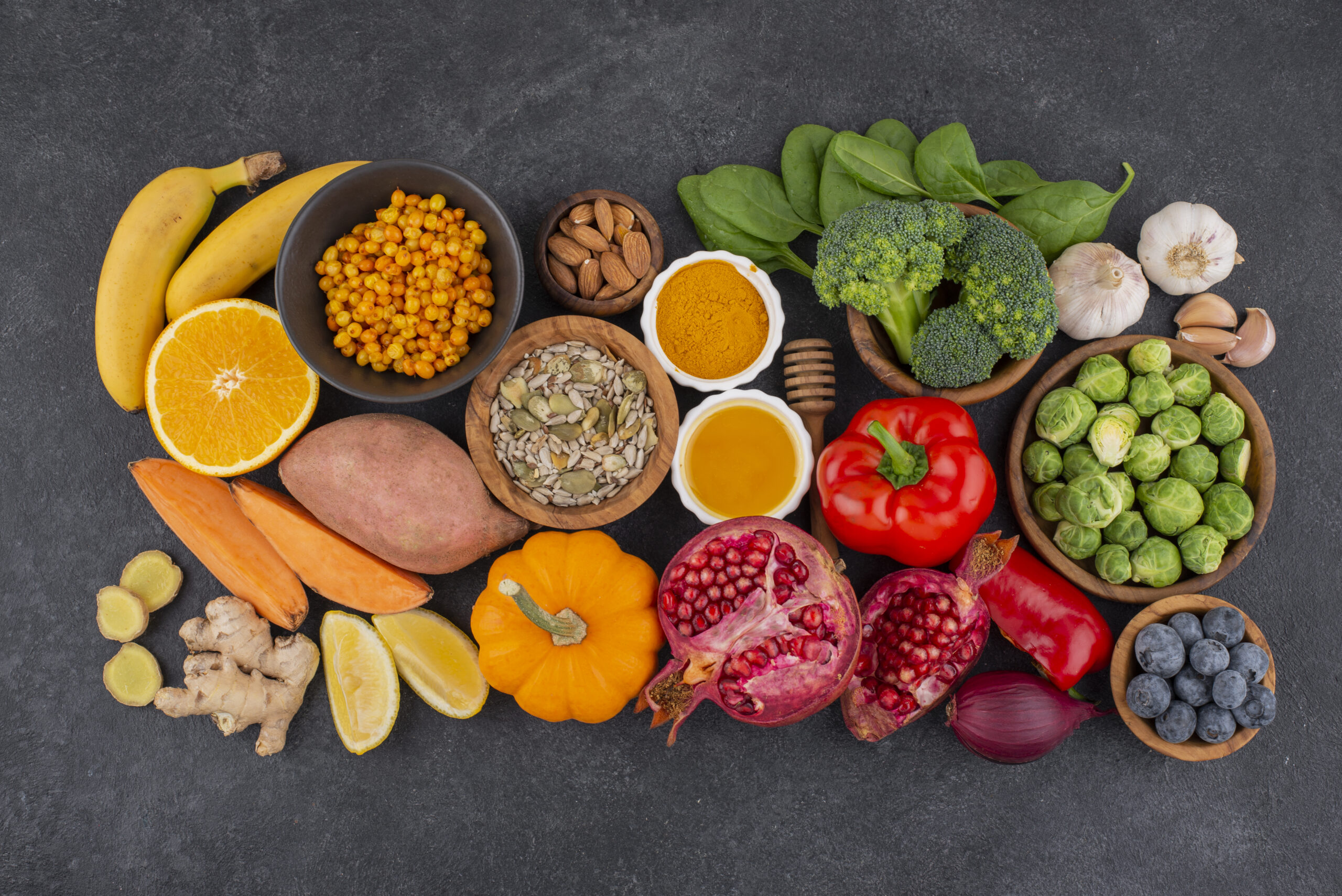 Top View Healthy Immunity Boosting Foods Scaled